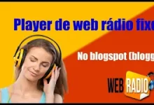 Como colocar um player de web rádio fixo no blogspot (blogger) download grátis.